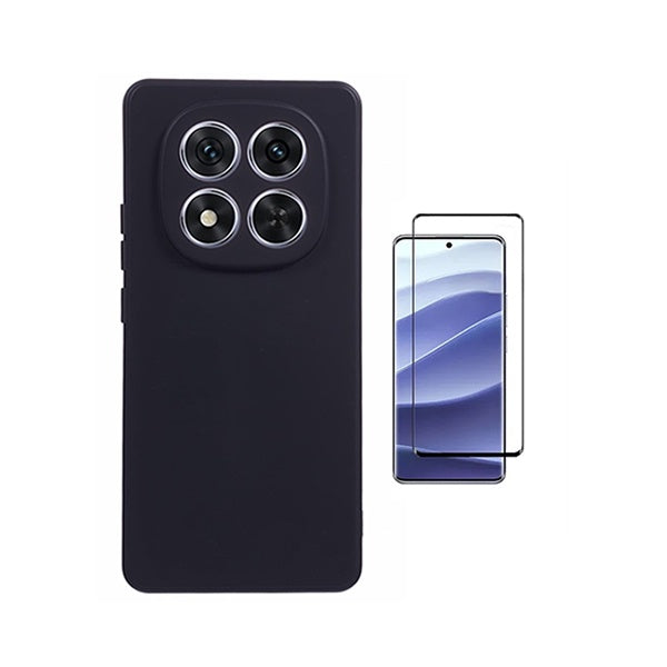 Kit Vidro Temperado + Capa Silicone Líquido PHONECARE Para Xiaomi Poco M8 Pro 5G - Preto