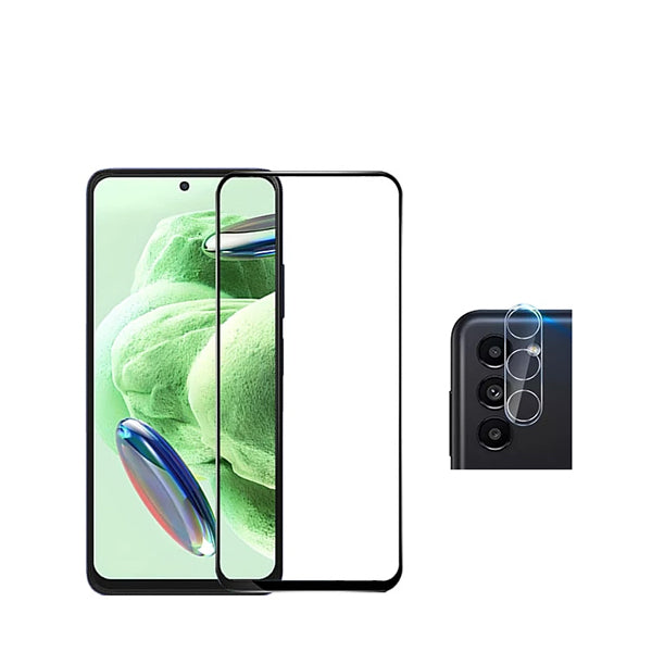 Kit Película de Camara Traseira + Vidro Premium Full Cover para Samsung Galaxy S23 FE - Transparente/Preto