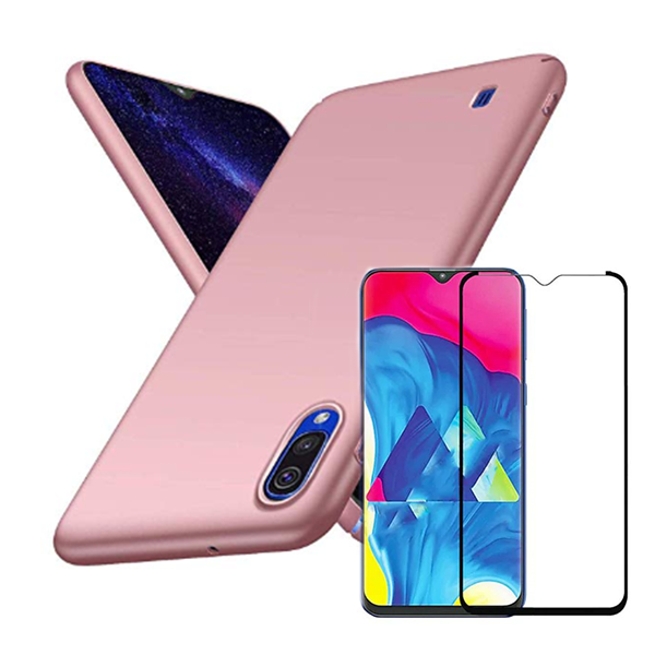 Kit Vidro Premium Full Cover + Capa SlimShield para Samsung Galaxy A50 - Rosa