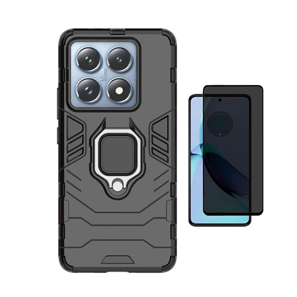 Kit Película Anti-Spy + Capa Military Phonecare Para Xiaomi 14T - Preto