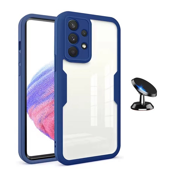 Kit Capa Anti-Crash 360 Protection + Suporte Magnético Phonecare Para Samsung Galaxy A13 - Azul Escuro