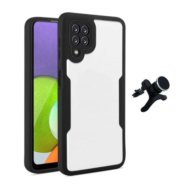 Kit Capa Anti-Crash 360 Protection + Suporte Magnético Reforçado Phonecare Para Samsung Galaxy M53 - Preto