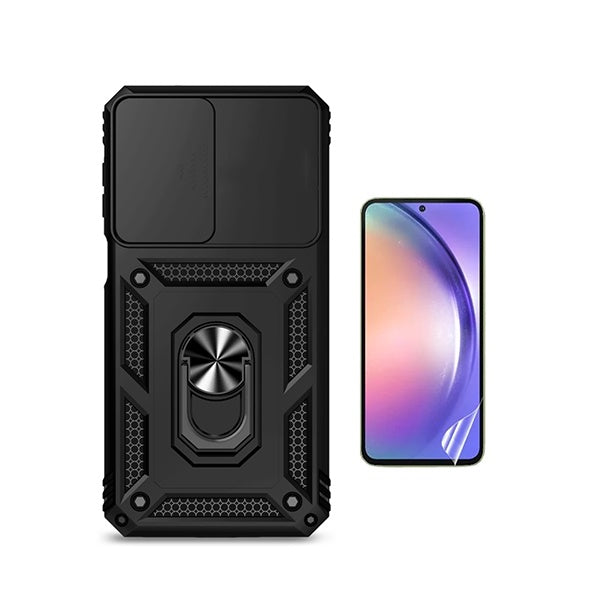 Kit Película Hydrogel Frente + Capa Magnetic Slide Window PHONECARE Para Samsung Galaxy A27 - Preto