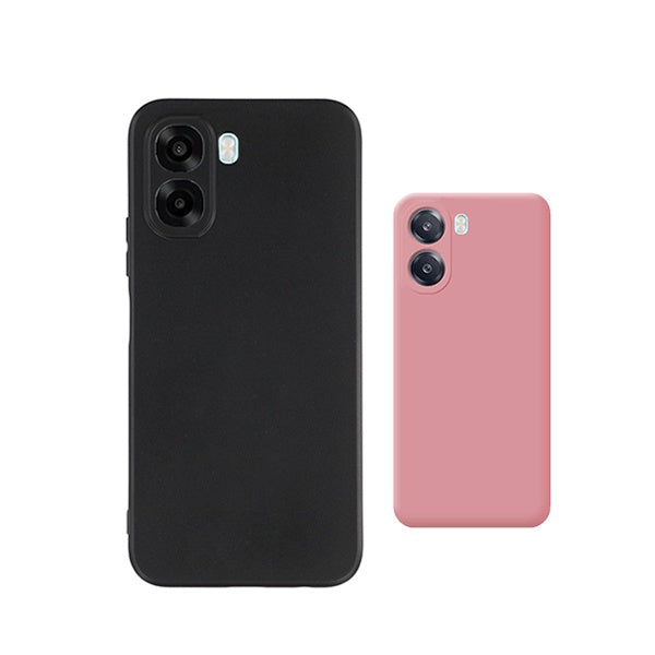 Kit 2x Capa Silicone Líquido PHONECARE Para Oppo A6x - Preto / Rosa