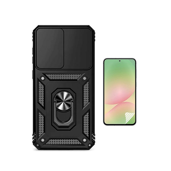 Kit Película Hydrogel Frente + Capa Magnetic Slide Window PHONECARE Para Samsung Galaxy A57 5G - Preto
