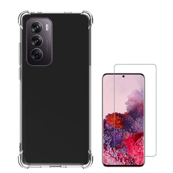 Kit Capa Superprotect Anti-Shock + Película de Vidro Clearglass para Oppo Reno12 Pro - Transparente