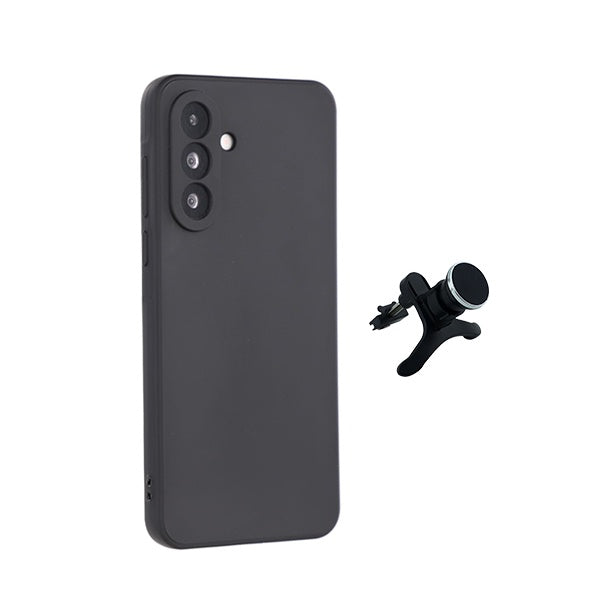 Kit Suporte Magnético Reforçado + Capa Silicone Líquido PHONECARE Para Samsung Galaxy A27 - Preto