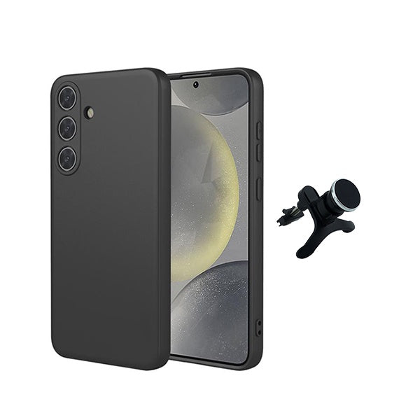 Kit Suporte Magnético Reforçado + Capa Silicone Líquido PHONECARE Para Samsung Galaxy S26 - Preto