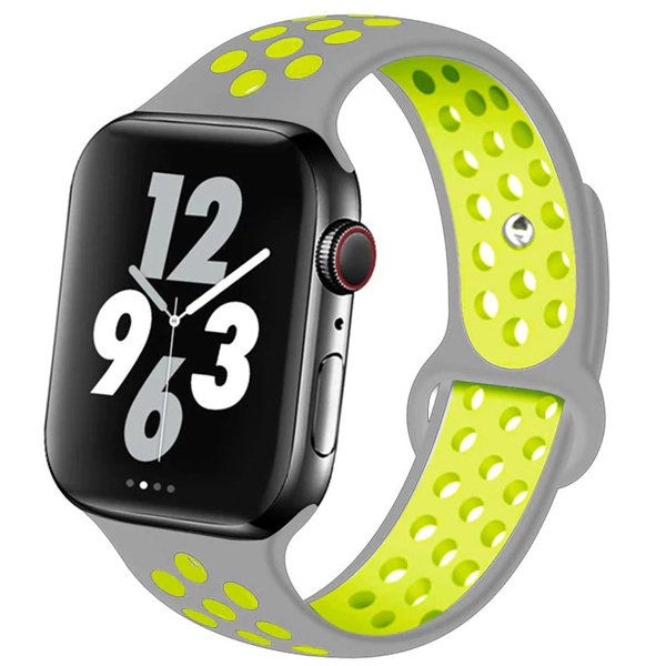Bracelete Sportystyle PHONECARE Para Apple Watch Series 12 - 42mm - Cinza / Verde