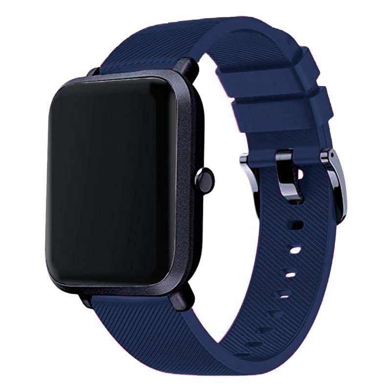 Bracelete SmoothSilicone Com Fivela para Garmin Vivomove 3S - 42mm - Azul Escuro