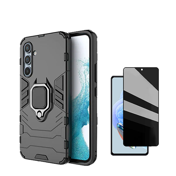 Kit Película 5D Anti-Spy + Capa 3X1 Military Defender para Samsung Galaxy S23 FE - Preto
