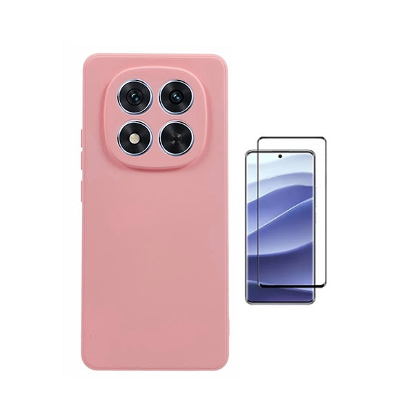 Kit Vidro Temperado + Capa Silicone Líquido PHONECARE Para Xiaomi Redmi Note 15 Pro 5G - Rosa