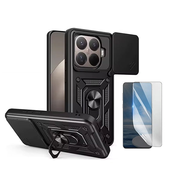Kit Película Hydrogel Frente + Capa Magnetic Slide Window PHONECARE Para Xiaomi 15T Pro 5G - Preto
