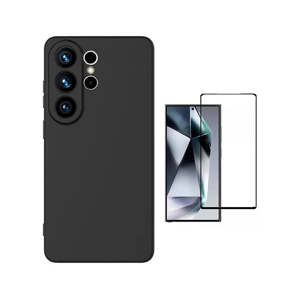 Kit Vidro Temperado + Capa Silicone Líquido PHONECARE Para Samsung Galaxy S26 Ultra - Preto