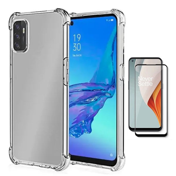 Kit Capa Superprotect Anti-Shock + Vidro Temperado Phonecare Para Oppo A32 - Transparente
