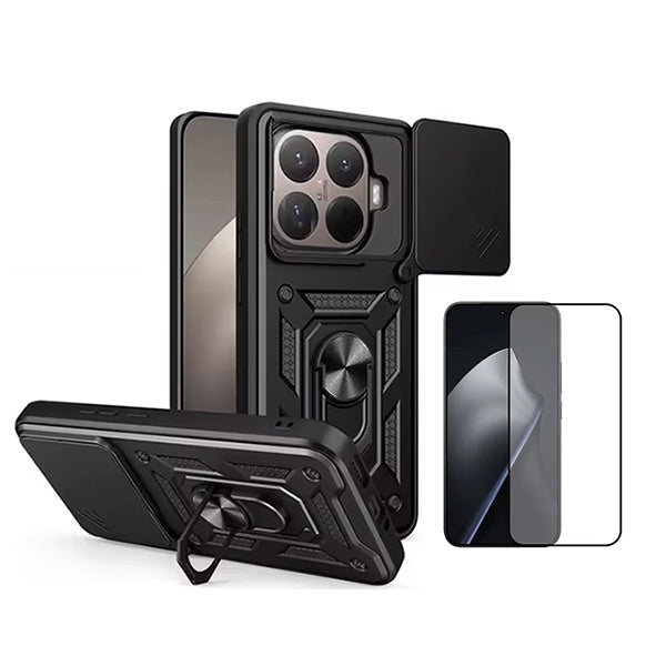 Kit Vidro + Capa Magnetic Slide Window PHONECARE Para Xiaomi 15T Pro 5G - Preto
