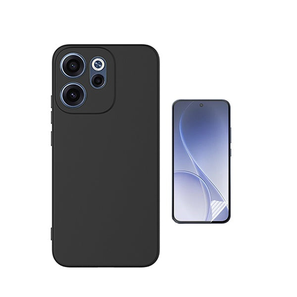 Kit Película Hydrogel Frente + Capa Silicone Líquido PHONECARE Para Oppo Reno15 F - Preto