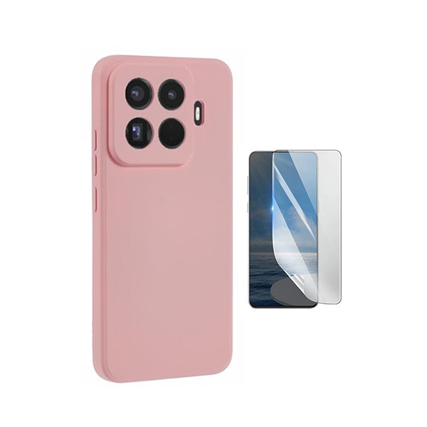 Kit Película Hydrogel Frente + Capa Silicone Líquido PHONECARE Para Xiaomi 15T Pro 5G - Rosa