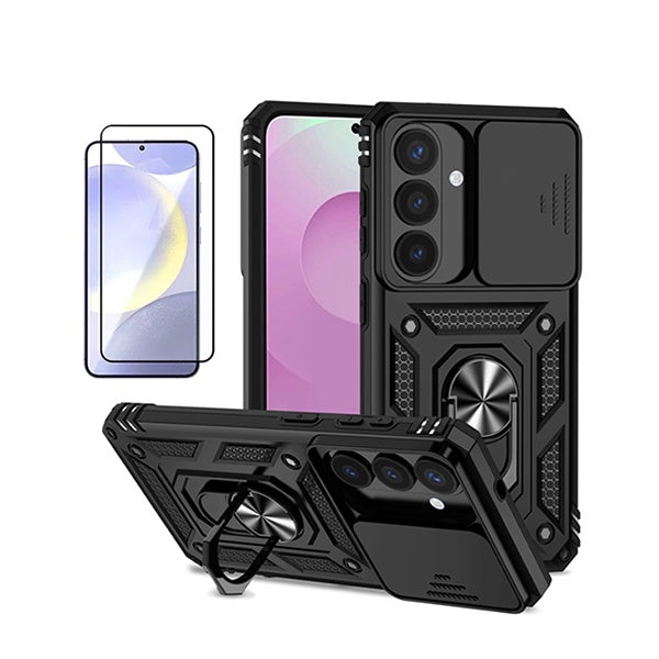 Kit Vidro + Capa Magnetic Slide Window PHONECARE Para Samsung Galaxy S26 + Plus - Preto