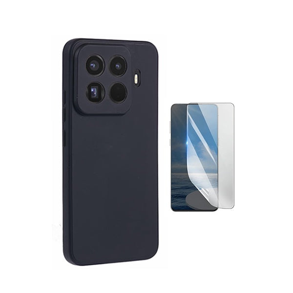 Kit Película Hydrogel Frente + Capa Silicone Líquido PHONECARE Para Xiaomi 15T Pro 5G - Preto