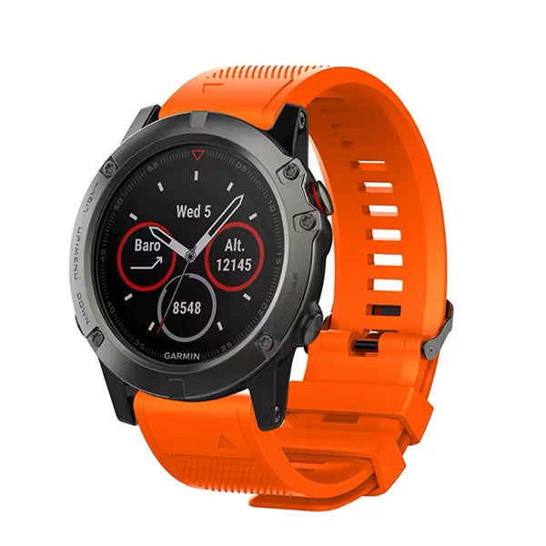 Bracelete Smoothsilicone Com Fivela Para Garmin Fênix 5 Plus - Laranja
