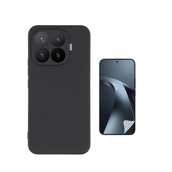Kit Película Hydrogel Frente + Capa Silicone Líquido PHONECARE Para Xiaomi 17T Pro 5G - Preto