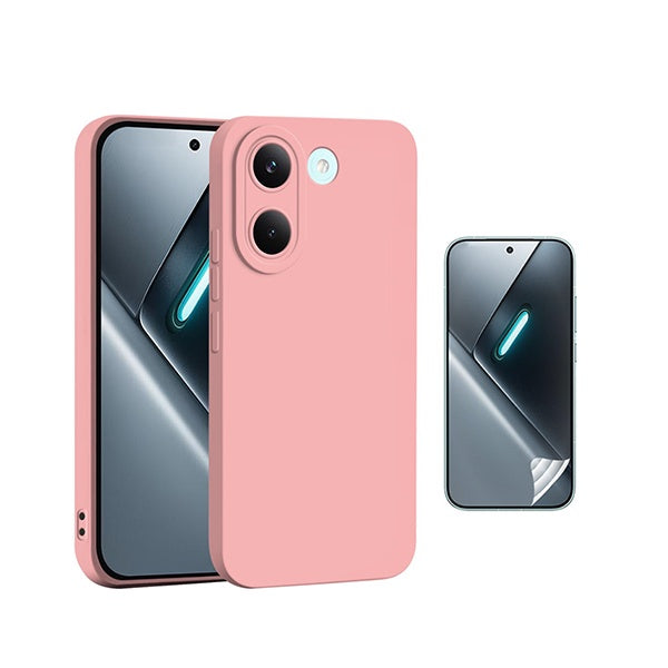 Kit Película Hydrogel Frente + Capa Silicone Líquido PHONECARE Para Xiaomi Poco X8 Pro - Rosa