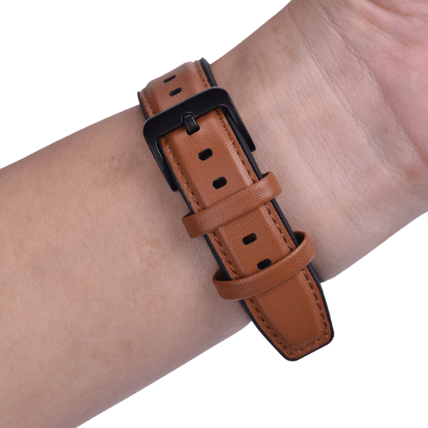 Bracelete Premium Siliconleather PHONECARE Para Garmin Venu 4 - 45 mm - Castanho / Preto