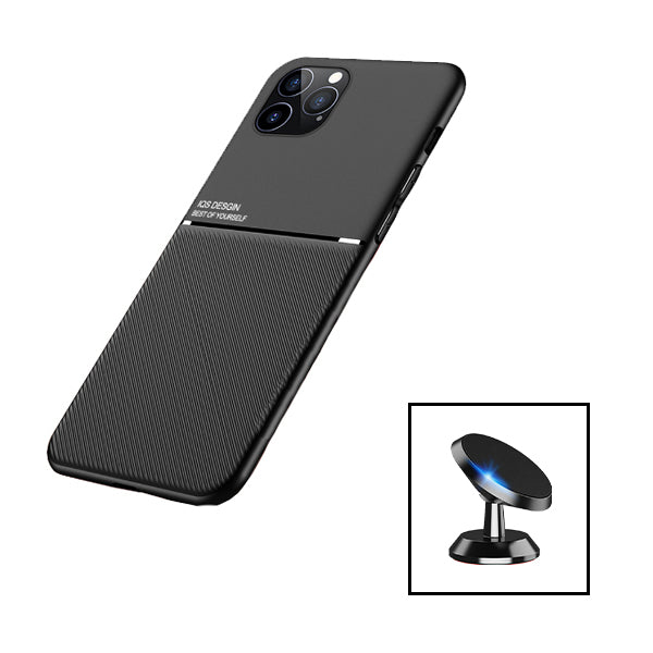 Kit Capa Magnetic Lux + Suporte Magnético de Carro para Apple iPhone 15 Plus - Preto