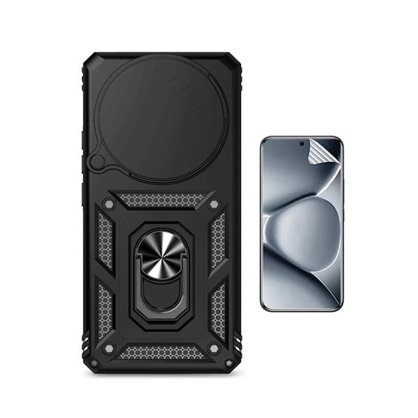 Kit Película Hydrogel Frente + Capa Magnetic Slide Window PHONECARE Para Xiaomi Redmi Note 15 5G - Preto