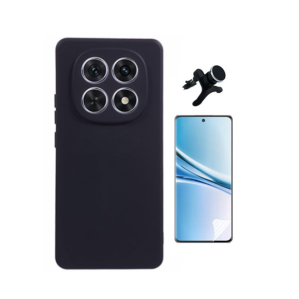 Kit Película Hydrogel Frente + Capa Silicone Líquido +  Suporte Reforçado PHONECARE Para Xiaomi Redmi Note 15 4G - Preto