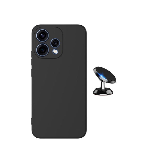 Kit Suporte Magnético + Capa Silicone Líquido PHONECARE Para Oppo Reno15 - Preto