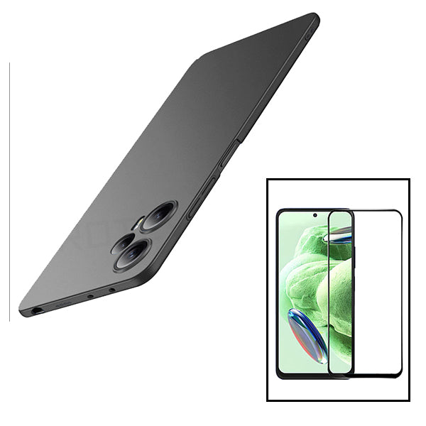 Kit Vidro Premium Full Cover + Capa SlimShield para Xiaomi Redmi K40S - Preto