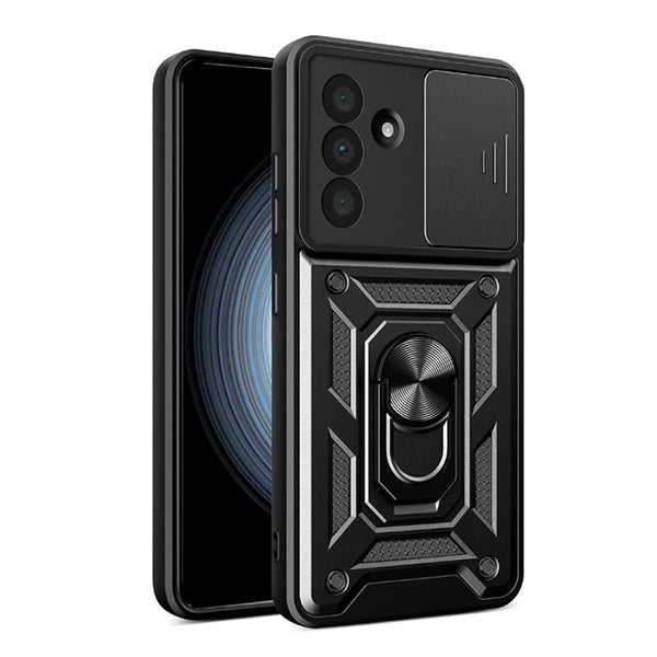 Kit Suporte Reforçado + Capa Magnetic Slide Window PHONECARE Para Samsung Galaxy A36 5G - Preto
