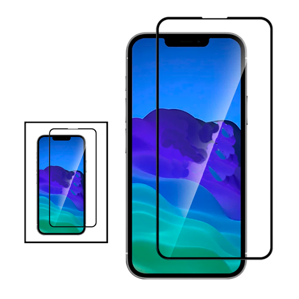 Kit 2 Vidro Premium Full Cover para Apple iPhone 14 - Transparente/Preto