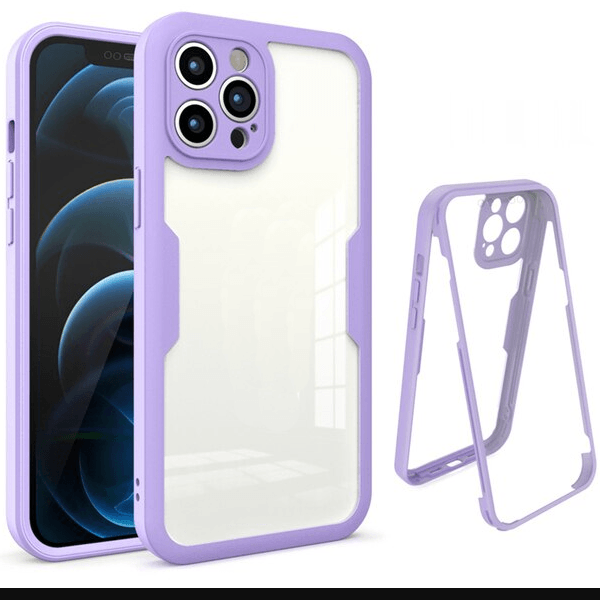 Capa Anti-Crash 360 Protection á Prova de Choque Frente e Verso para Apple iPhone 13 Pro Max - Roxo