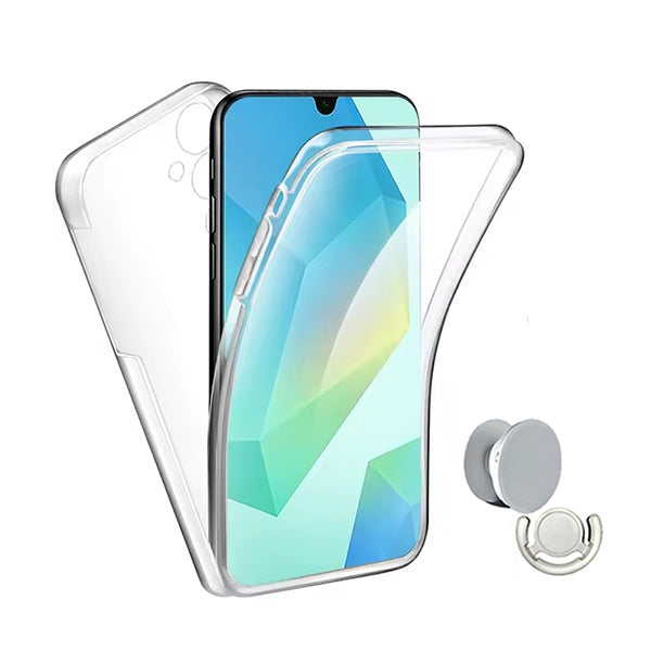 Kit Capa 360° Impact Protection + 1 Gripholder + 1 Suporte PHONECARE Para Samsung Galaxy A17 - Transparente/Branco
