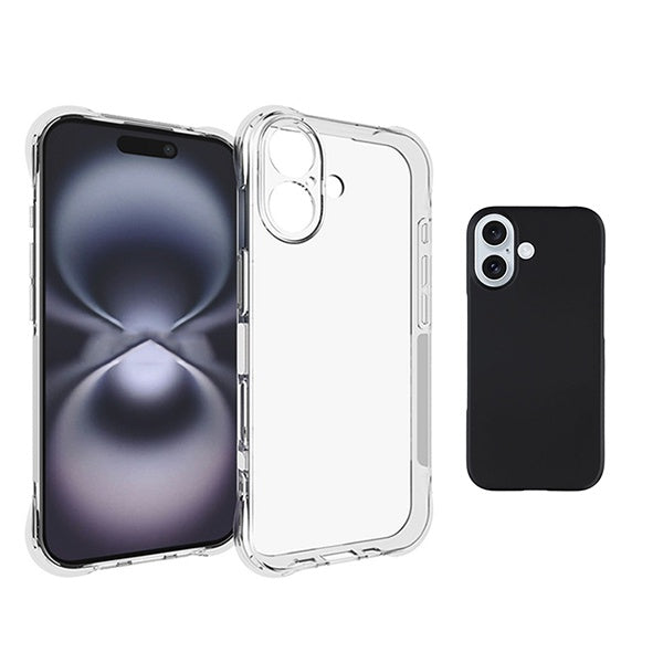 Kit Capa Silicone + Superprotect PHONECARE Para Apple iPhone 17 - Preto / Transparente