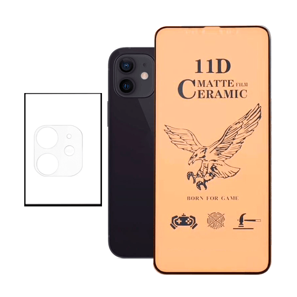 Kit Película CeramicGlass + Película de Camara para Apple iPhone 12