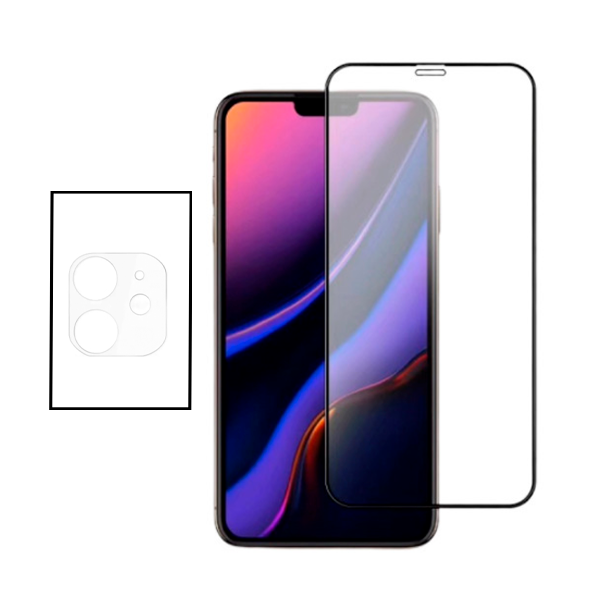 Kit Película de Camara Traseira + Vidro Premium Full Cover para Apple iPhone 12 Mini