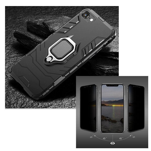 Kit Película 5D Anti-Spy + Capa 3X1 Military Defender para Apple iPhone 6 Plus / 6s Plus