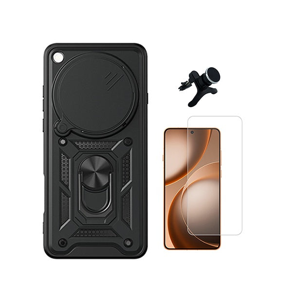Kit Vidro Clearglass + Capa Magnetic Slide Window + Suporte Magnético Reforçado  PHONECARE Para Oppo Find X9 Ultra - Preto