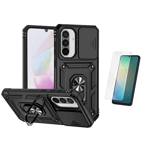 Kit Vidro Clearglass + Capa Magnetic Slide Window PHONECARE Para Samsung Galaxy A17 4G - Preto