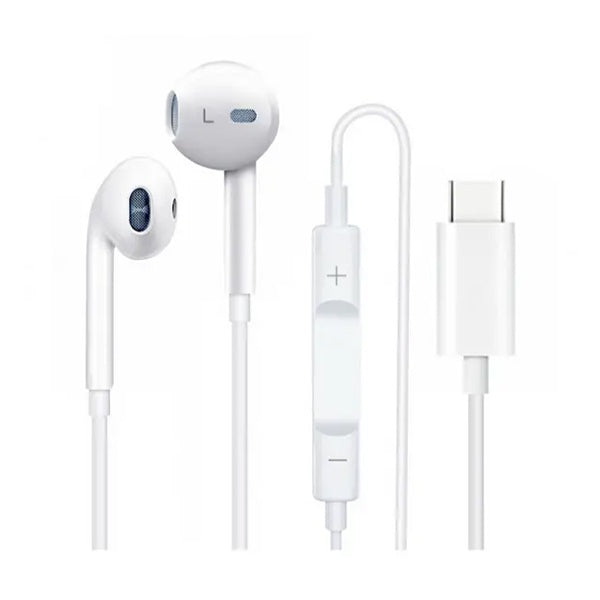 Auriculares Earphones USB-C Headset Para PHONECARE Para Apple iPhone 18 Pro Max - Branco