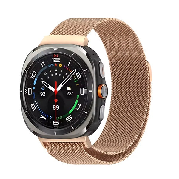 Bracelete Milanese Loop Fecho Magnético PHONECARE Para Samsung Galaxy Watch Ultra2  - Rosa ouro
