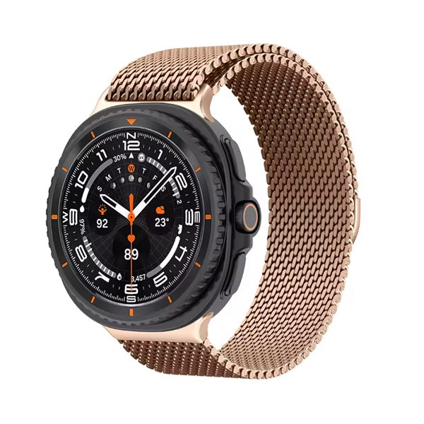 Bracelete Milanese Loop Fecho Magnético PHONECARE Para Samsung Galaxy Watch8 Classic - 46mm - Rosa ouro