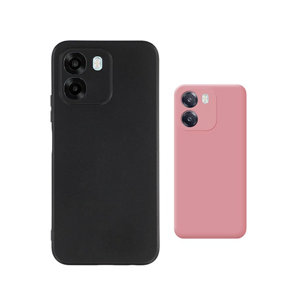 Kit 2x Capa Silicone Líquido PHONECARE Para Oppo A6 - Preto / Rosa