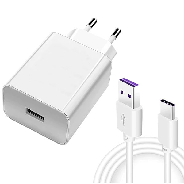 Kit Carregador + Cabo Ultra Rápido 40W Super Charge USB to Type C para Huawei