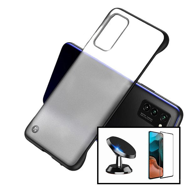 Kit Vidro Premium Full Cover + Capa Invisible Bumper + Suporte Magnético de Carro para Samsung Galaxy S10