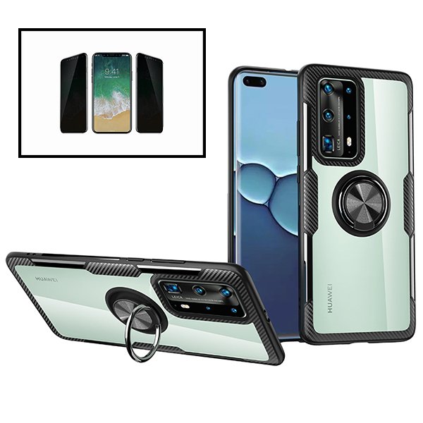 Kit Película 5D Anti-Spy + Capa 3x1 Clear Armor para Huawei Nova 7i